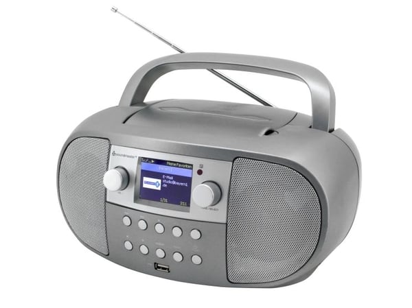 Soundmaster Tower Soundmaster SCD7600TI bærbart stereosystem Analog og digital 4 W DAB+, FM Titanium MP3-spiller