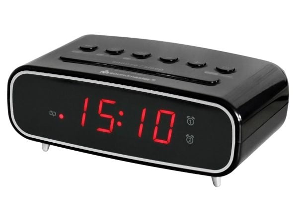 Soundmaster UR111SW, Digital vekkerklokke, FM, PLL, LED, DC/batteri, CR2032, 5 V