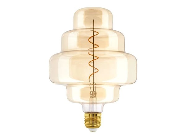 EGLO E27 LED OR200 dekorasjonslyspære ravfarget med spiral varmt hvitt lys