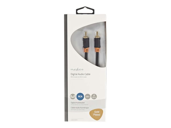 Nedis - Audiokapeli - digitaalinen-audio - RCA han til RCA han - 2 m - antracit (sort) - rund
