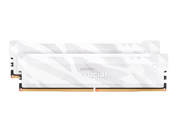 Crucial Pro OC - DDR5 - sats - 32 GB: 2 x 16 GB - DIMM 288-pin - 6400 MT/s / PC5-51200 - CL32 - 1.35 V - ej buffrad - snöfox vit