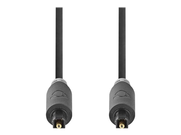 Nedis - Digital audiokabel (optisk) - TOSLINK hann til TOSLINK hann - 5 m - fiberoptisk - antrasitt - rund