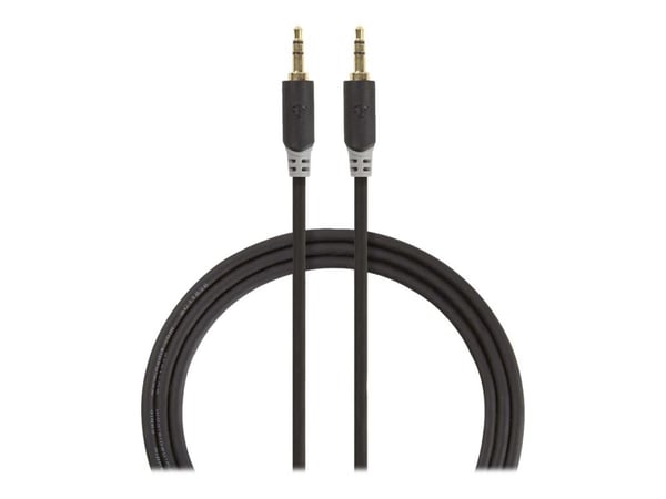 Nedis - Lydkabel - mini-phone stereo 3.5 mm hann til mini-phone stereo 3.5 mm hann - 3 m - skjermet - antrasitt - rund