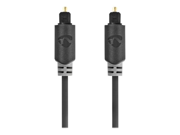 Nedis - Digital audiokabel (optisk) - TOSLINK hann til TOSLINK hann - 5 m - fiberoptisk - antrasitt - rund