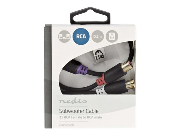 Nedis - Lydsplitter - RCA hann til RCA hunn - 20 cm - antrasitt - rund