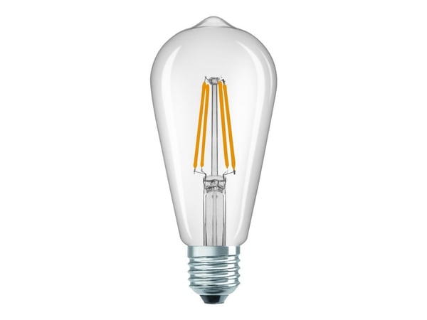 OSRAM LED Edison - LED-filamentlyspære - klar finish - E27 - 3.8 W (ekvivalent 60 W) - klasse A - varmt hvitt lys - 2700 K