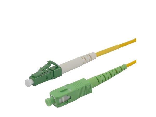 DELTACO - Nettverkskabel - LC/APC-enkeltmodus (hann) til SC/APC-enkeltmodus (hann) - 1.5 m - 1.5 m - fiberoptisk - simpleks - G.657.A2/OS2 - haloge...