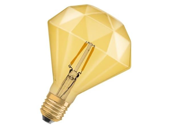 OSRAM Vintage 1906 - LED hehkulamppu - timantin muotoinen - E27 - 4,5 W (40 W vastaava) - luokka E - lämmin mukavuusvalo - 2500 K - kultainen