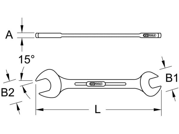 KS Tools ?965.0115, Titan, DIN 3110, 350 mm, 20 g, 1 stykker