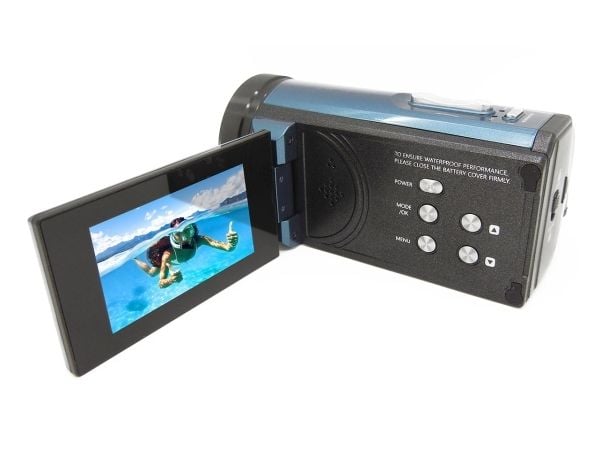 Easypix Aquapix WDV5630 - Videoopptaker - 4K / 30 fps - 13.0 MP - flashkort - under vannet inntil 5 m - gråblå