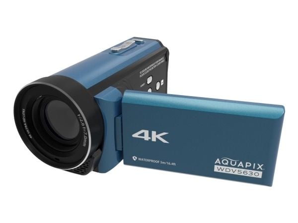 Easypix Aquapix WDV5630 - Videoopptaker - 4K / 30 fps - 13.0 MP - flashkort - under vannet inntil 5 m - gråblå