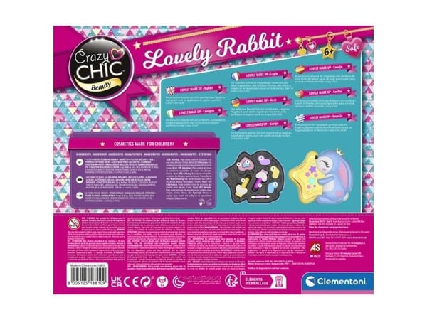 Clementoni Crazy Chic 18810, Sminkesett for barn, 6 år, Flerfarget