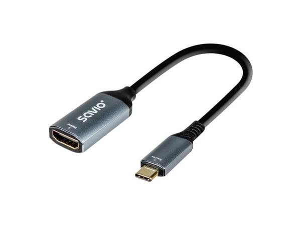 Savio USB-adapter Savio AK-78 kabeladapter 0,015 m USB Type-C HDMI Svart, Sølv