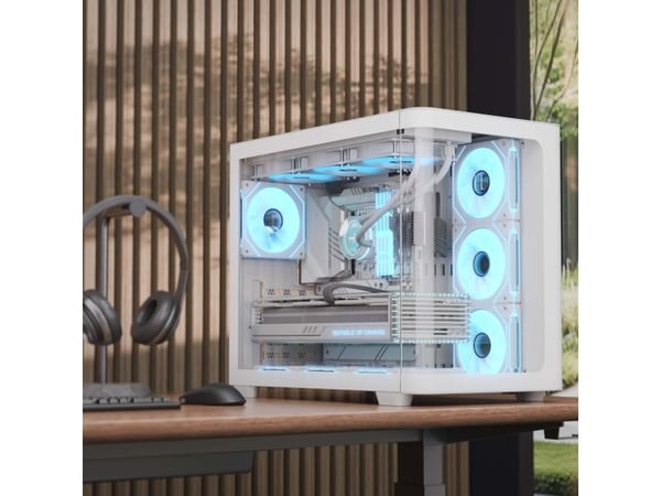 AeroCool PC-kotelo P500C-G-WT-v1 Mid-Tower Valkoinen