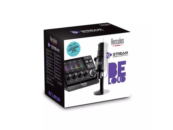 Hercules Stream Essentials Kit, Bordmikrofon, Énveis/kardioide, 50 - 18000 Hz, -56 dB, 350 O, 79 x 207 x 53 mm