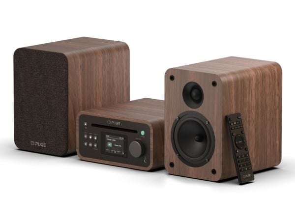 Pure Classic Stereo Mini, Hjemmelydanlegg (mikro), Brun, Valnøtt, 1 disker, Front, 40 W, 2,54 mm