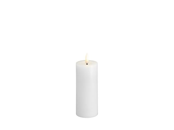 Moods & More LED-blokklys i hvitt med smelte­effekt – Ø 4,9 cm x H 12,5 cm