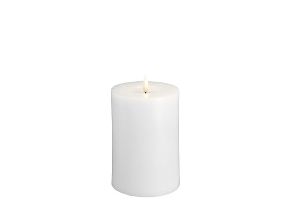Moods & More LED-blokklys i hvitt med smelte­effekt – Ø 9,9 cm x H 15 cm