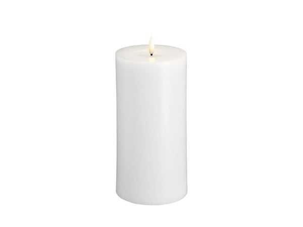 Moods & More LED-blokklys i hvitt med smelte­effekt – Ø 9,9 cm x H 20 cm