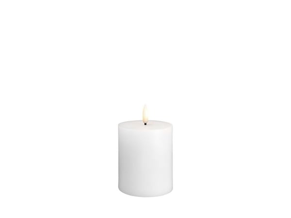 Moods & More LED-blokklys i hvitt – Ø 7,4 cm x H 10 cm