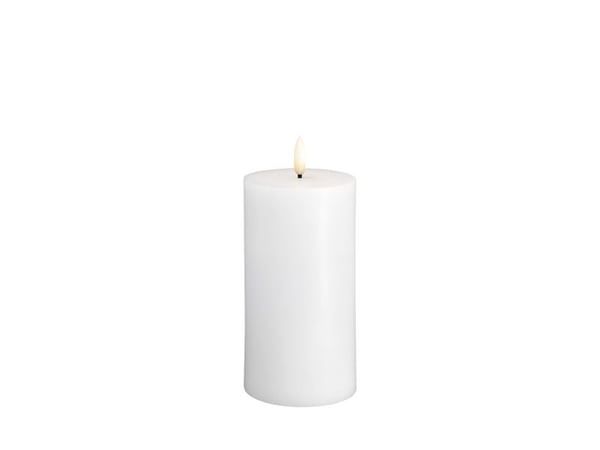 Moods & More LED-blokklys i hvitt – Ø 7,4 cm x H 15 cm