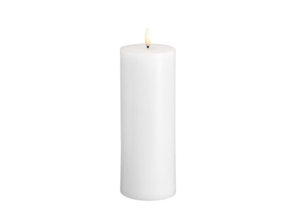 Moods & More LED-blokklys i hvitt – Ø 7,4 cm x H 20 cm