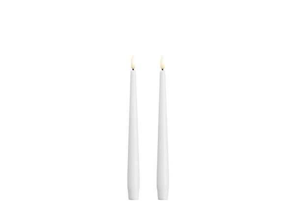 Moods & More LED-kronelys i hvit Ø 2,3 cm x H 25 cm – 2 stk