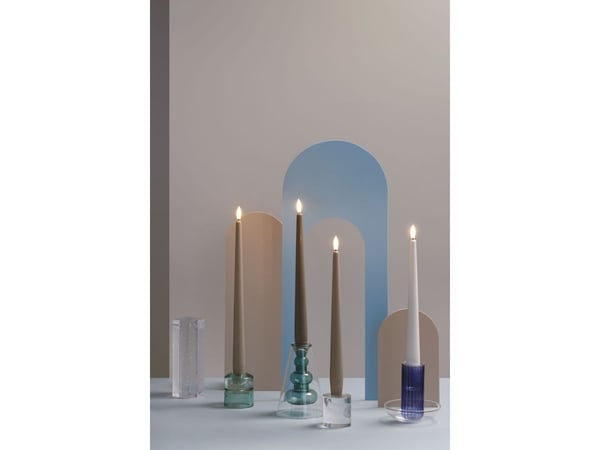 Moods & More LED-kronelys i hvit Ø 2,3 cm x H 25 cm – 2 stk