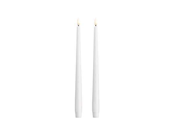 Moods & More LED-kronelys i hvit Ø 2,3 cm x H 30 cm – 2 stk