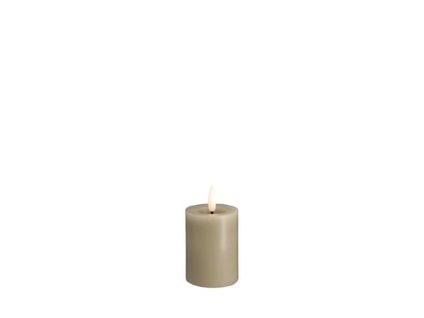 Moods & More LED-blokklys i kit grey med smelte­effekt – Ø 4,9 cm x H 7,5 cm