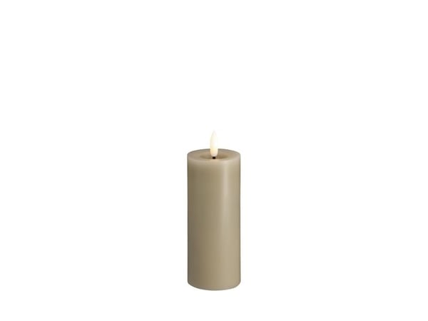 Moods & More LED-blokklys i kit grey med smelte­effekt – Ø 4,9 cm x H 12,5 cm