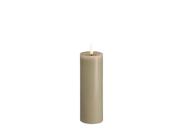 Moods & More LED-blokklys i kit grey med smelte­effekt – Ø 4,9 cm x H 15 cm