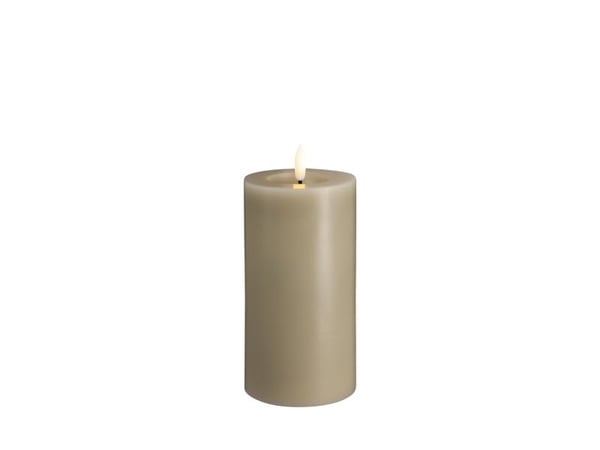Moods & More LED-blokklys i kit grey med smelte­effekt – Ø 7,4 cm x H 15 cm