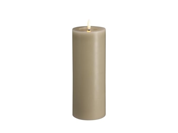 Moods & More LED-blokklys i kit grey med smelte­effekt – Ø 7,4 cm x H 20 cm