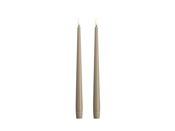 Moods & More LED-kronelys i kit grey Ø 2,3 cm x H 30 cm – 2 stk