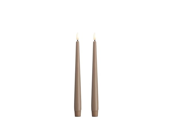 Moods & More LED-kronelys i sand Ø 2,3 cm x H 25 cm – 2 stk