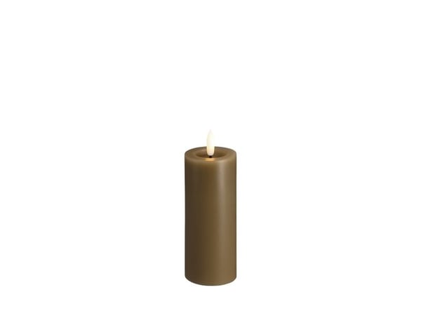 Moods & More LED-blokklys i dark sand med smelte­effekt – Ø 4,9 cm x H 12,5 cm