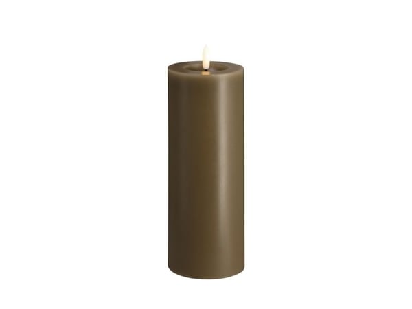 Moods & More LED-blokklys i dark sand med smelteeffekt – Ø 7,4 cm x H 20 cm Moods & More LED-blokklys i dark sand med smelteeffekt – Ø 7,4 cm x H 20 cm