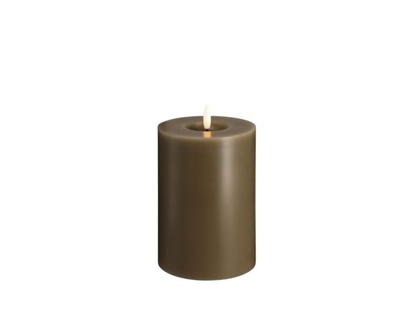 Moods & More LED-blokklys i dark sand med smelte­effekt – Ø 9,9 cm x H 15 cm