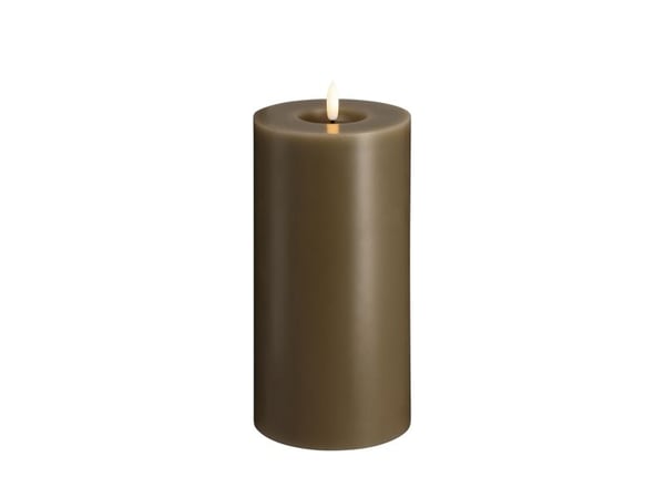 Moods & More LED-blokklys i dark sand med smelte­effekt – Ø 9,9 cm x H 20 cm