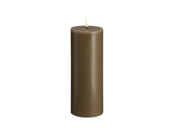 Moods & More LED-blokklys i dark sand – Ø 7,4 cm x H 20 cm Moods & More LED-blokklys i dark sand – Ø 7,4 cm x H 20 cm