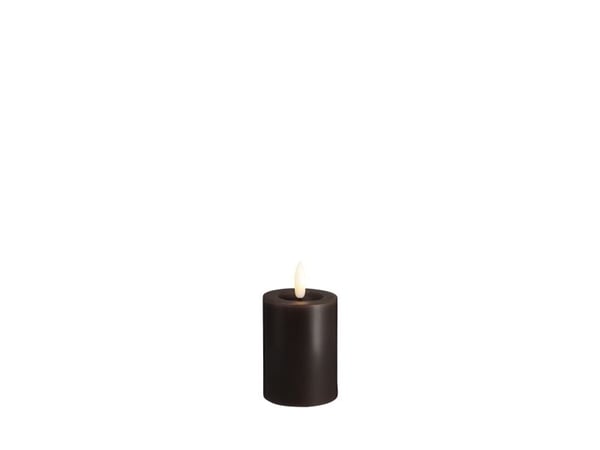 Moods & More LED-blokklys i charcoal med smelte­effekt – Ø 4,9 cm x H 7,5 cm