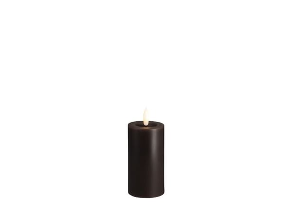 Moods & More LED-blokklys i charcoal med smelte­effekt – Ø 4,9 cm x H 10 cm