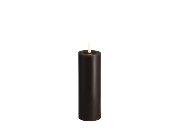 Moods & More LED-blokklys i charcoal med smelte­effekt – Ø 4,9 cm x H 15 cm