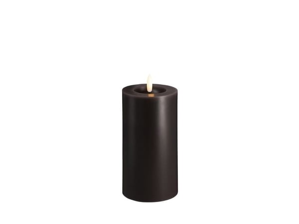 Moods & More LED-blokklys i charcoal med smelte­effekt – Ø 7,4 cm x H 15 cm