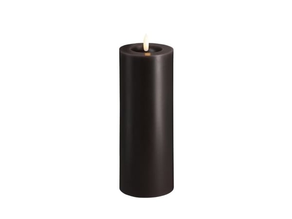 Moods & More LED-blokklys i charcoal med smelte­effekt – Ø 7,4 cm x H 20 cm