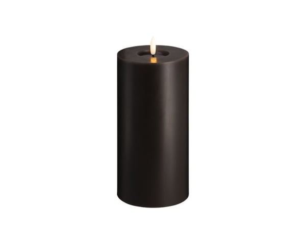 Moods & More LED-blokklys i charcoal med smelte­effekt – Ø 9,9 cm x H 20 cm