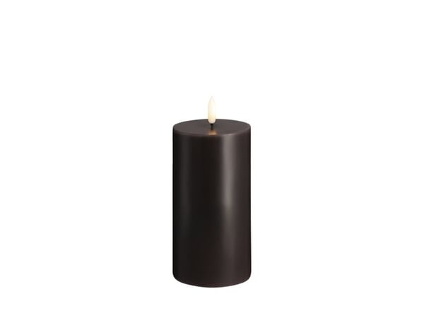 Moods & More LED-blokklys i charcoal – Ø 7,4 cm x H 15 cm