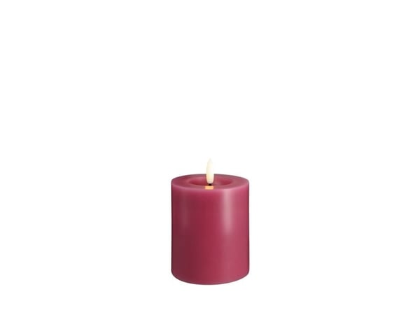 Moods & More LED-blokklys i vintage rose med smelte­effekt – Ø 7,4 cm x H 10 cm