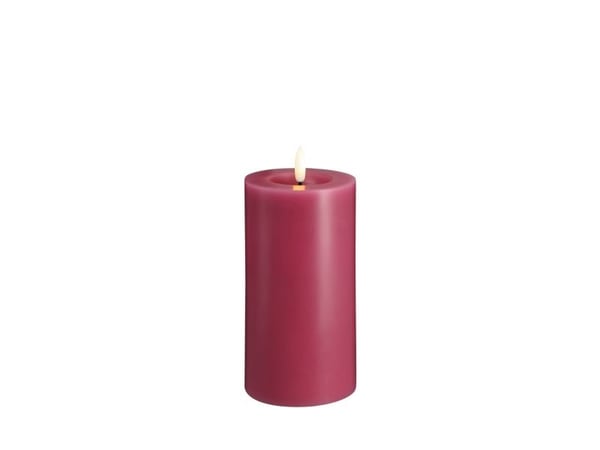 Moods & More LED-blokklys i vintage rose med smelte­effekt – Ø 7,4 cm x H 15 cm